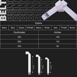 Starpro Martial Arts Grading Belt | 7 Stitch Cotton | 9 Colours | Lightweight design for Karate Judo Taekwondo Training and Competition | 240cm 280cm 320cm