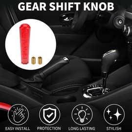 TUCKBOLD Car Gear Shift Knob 20cm | Front Shift Lever Knob Universal for Automatic and Manual Vehicle Acrylic Red with 2 Adapter 1 Set