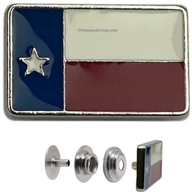 H&K - Epoxi decorativo de color de la bandera de Texas, 5 juegos incluidos, juego de broches de cuero de primera calidad para mejorar el aspecto de cinturones de cuero para hombres, chalecos y chaquetas de cuero, gran adición al chaleco de motocicleta