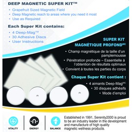 Serenity2000 Deep Magnetic Therapy Spot Magnet Super Kit - Contains 4 Powerful Magnets, 10,000 Gauss Per Magnet