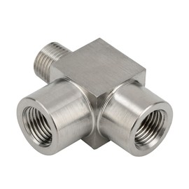 Metalwork 304 Stainless Steel Pipe Fitting, Street Tee, Male Run Tee, 3/8" NPT Male x 3/8" NPT Female x 3/8" NPT Female, 1 Pc