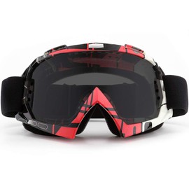 SPOSUNE Motorcycle Goggles, ATV Dirt Bike Off Road Racing MX Riding Goggle Anti-Scratch Dustproof Bendable UV400 Eyewear with Padded Soft Thick Foam,Adjustable Strap for Adults' Cycling Motocross