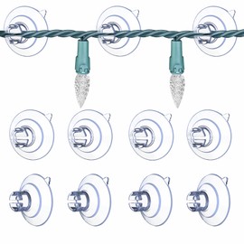 FYOJAIC 60 x suction cups for fairy lights, suction cups with cable slot, suction cup holder, suitable for attaching fairy lights and decorations, suction hooks nubs for windows, diameter 30 mm