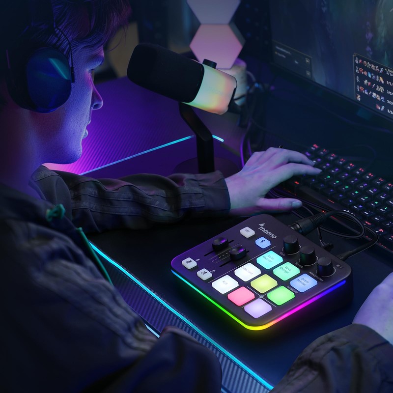 MAONO Audio Mixer for Gaming: Audio Interface with Pro-preamp RGB