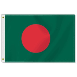 2×3 FT Bangladesh Flag,Medium 60×90 CM Bangladeshi Outdoor Banner,100D Decor,Doube Side Printing For Patio Garden With Brass Gromment