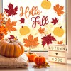 Whaline 6 Sheets Fall Window Clings Sparkly Autumn Pumpkin Maple