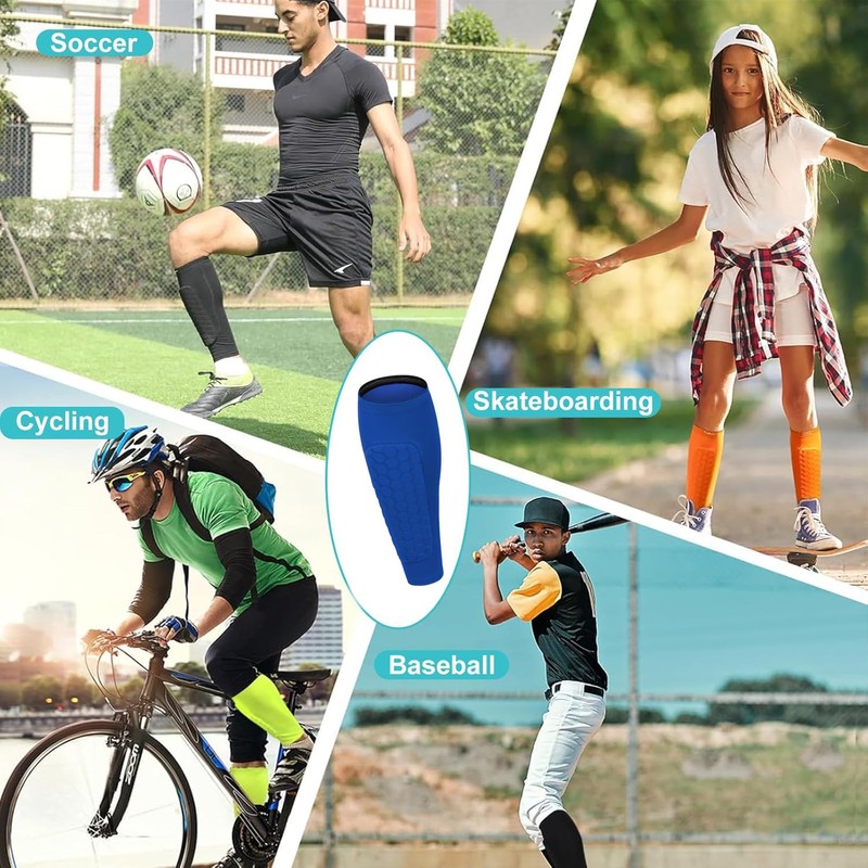 WEZCHUGHAOL 2-Pack Football Shin Guards with Honeycomb Pads - Soccer