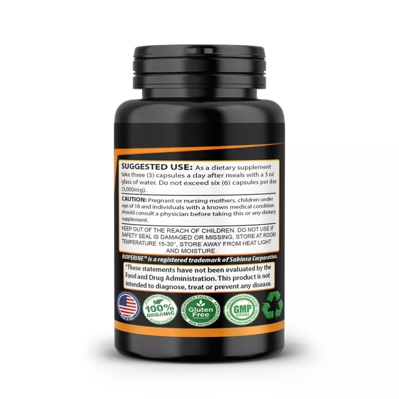 SMS Turmeric Black Pepper Capsules 1500 mg Daily Best Tumeric