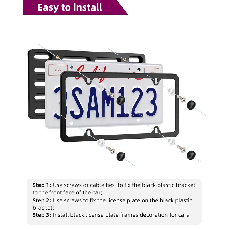 XCLPF Front License Plate Bracket,No Drill License Plate Holder,License Plate