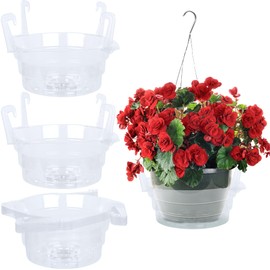 Miuwauer 20 Pack of 6-inch Hanging Basket Water Catcher Plastic Hanging Plant Drip Pan Tray Plastic Saucers Liners for Indoor Outdoor Hanging Plants Baskets Flower Pots - Clear, Round