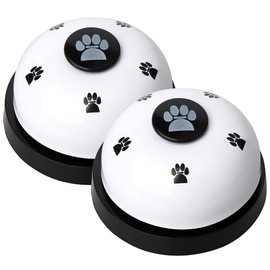 nuoshen Pack of 2 Training Bells for Pets, Dog Doorbell for Potty Cat Training, Potty Training, Communication Device with Large Button (White)