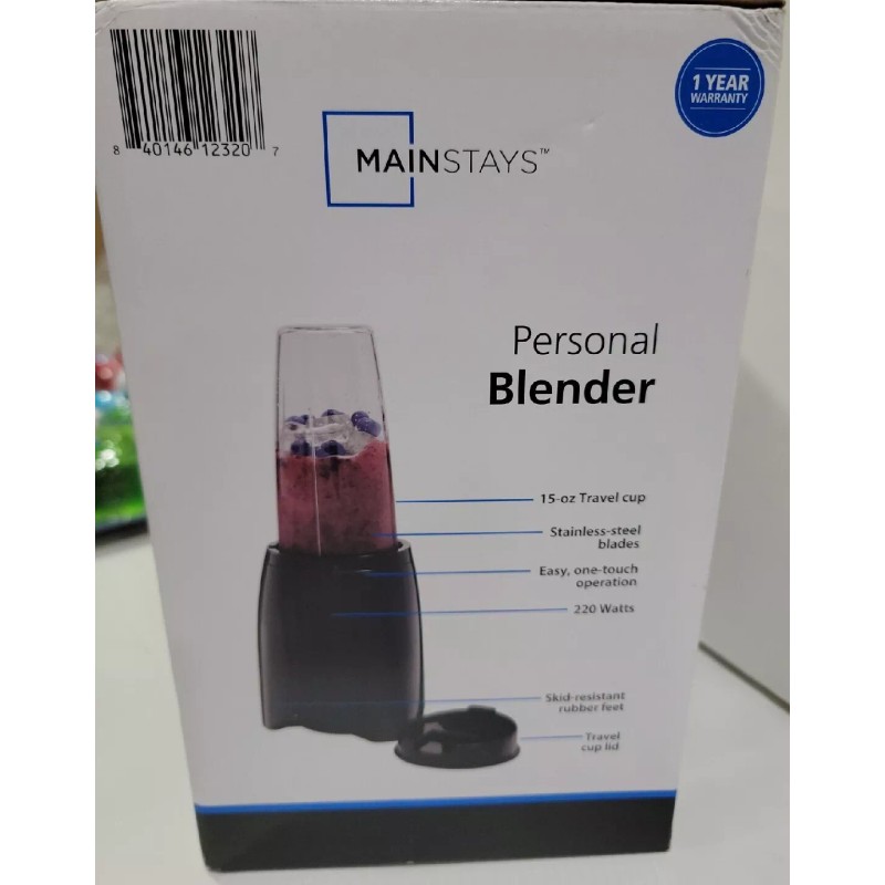 Mainstays Single Serve Personal Blender 15 Oz 220 Watt Motor