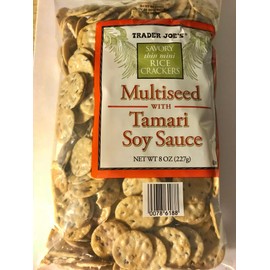 Trader Joe's Savory Thin Mini Rice Crackers Multi-seed with Tamari Soy Sauce GLUTEN FREE 8oz pack