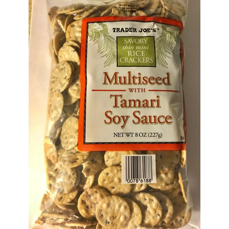 Trader Joe's Savory Thin Mini Rice Crackers Multi-seed with Tamari