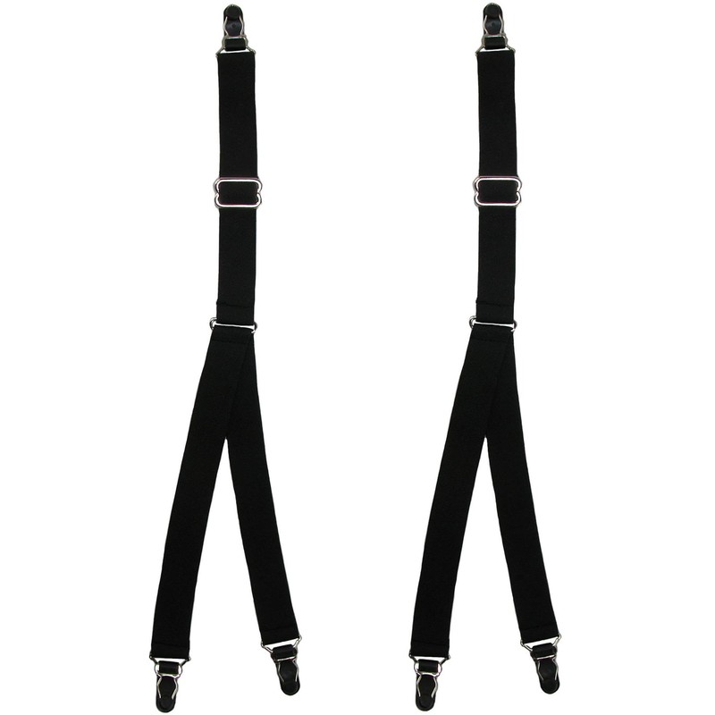 CTM Men's Elastic 1 Inch Casual Y Split Sock Garter