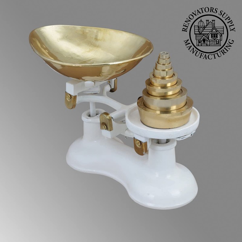 Renovators Supply Manufacturing Kitchen Scales Kitchen Decor Scales with Brass