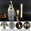 Gold Cocktail Shaker Set with Measuring Jigger, Mixing Spoon &