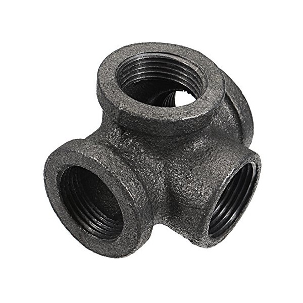TuToy 1/2' 3/4' 1' 4 Way Pipe Fitting Malleable Iron
