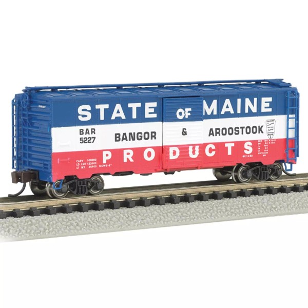 Bachmann 17056 N-Scale AAR 40' Steel Box Car Bangor &