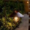 HUYIENO 2Pack Solar Metal Hanging Lantern with Shepherd Hook Outdoor