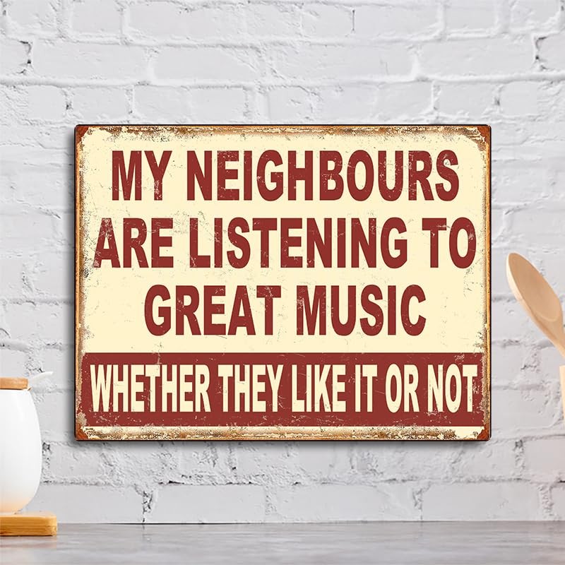My Neighbours Listen To Great Music Theme Retro style metal