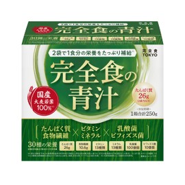 完全食TOKYO 完全食の青汁 粉末 国産大麦若葉 100% たんぱく質26g 食物繊維10g ビタミン13種 ミネラル12種 乳酸菌100億個 ビフィズス菌10億個 完全栄養食 国内製造