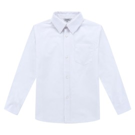 Bienzoe Boy's School Uniform Long Oxford Shirt -