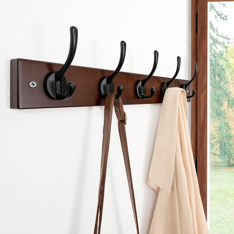 Dseap Wall Mounted Coat Rack: 16" Hole to Hole, Coat