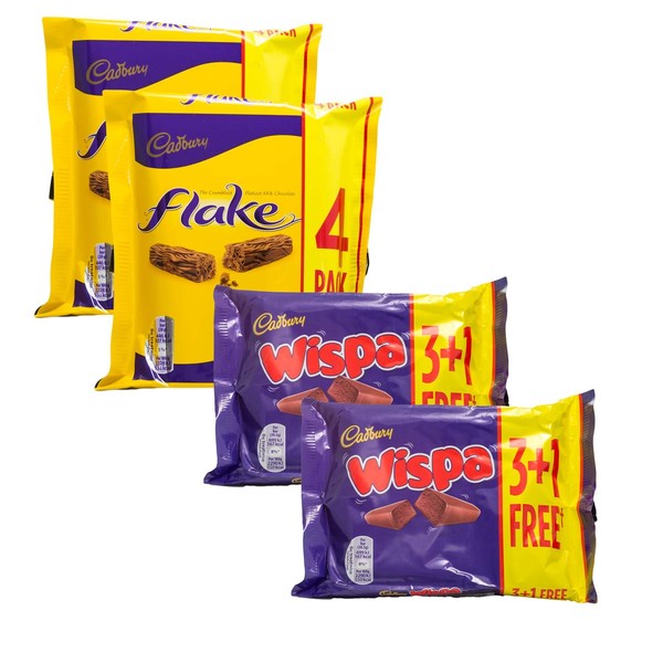 Cadbury Variety Selection | 8 Bars of Cadbury Flake & 8 Bars of Cadbury Wispa | 16 Bars Total