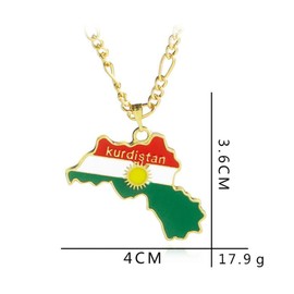 Kurdistan Region Map Pendant Necklaces Kurdish Gold Color Kurdistan Jewelry Pendant Necklace For Women Men Enamel Pendant Necklace Flag Region Map Kurdish Chain Jewelry