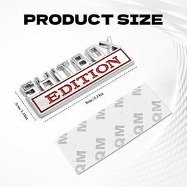 Lyxheth 2PCS Shitbox Edition Emblems, Car Exterior Emblems Badges, Car 3D Letter Badge Sticker Decal with Adhesive, Decorative Accessory Shitbox Edition Badge Universal for Cars (Silver and Red)