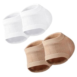 Healvian 8pairs Gel Heel Protectors Comfortable Cracked Heel Repair Sleeves Soft Breathable for Hours Feet Unisex Colors Skin Tone