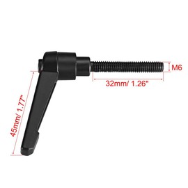 TA-VIGOR 2Pcs Adjustable Clamping Lever Handles, M6 x 32mm Locking Quick Release Push Button Ratchet Screw Knobs, Aluminum Alloy Male Thread Stud Bolts Handle for Machinery & Equipment