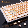 MageGee Typewriter Mechanical Gaming Keyboard, Retro Gold Punk Round Keycaps