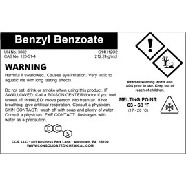 Benzyl Benzoate - USP Grade | Perfect for Cosmetics, Hair & Scalp Products - 1000mL (32 Fl Oz)