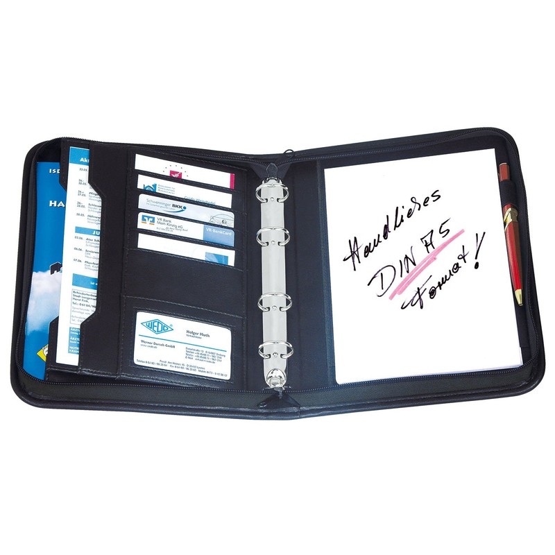 Wedo 581501, Conference Organiser, A5, Black, Elegance, 4-Ring Mechanism