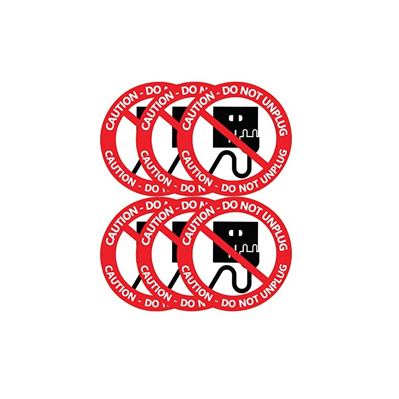 Do Not Unplug Sign Stickers,5 Inch Round Shape Do Not