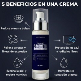 Smooth Crema Facial 5 en 1 para Hombre Antiedad Hidratante 80 ml