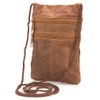 Genuine Soft Leather Neck Passport Holder/Pouch and Purse (Tan)