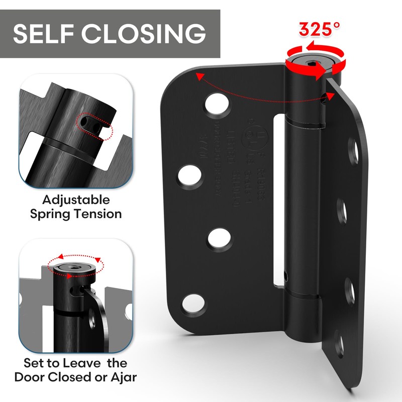 Treasem 1 Pack Self Closing Door Hinge, 3.5 Inch Spring