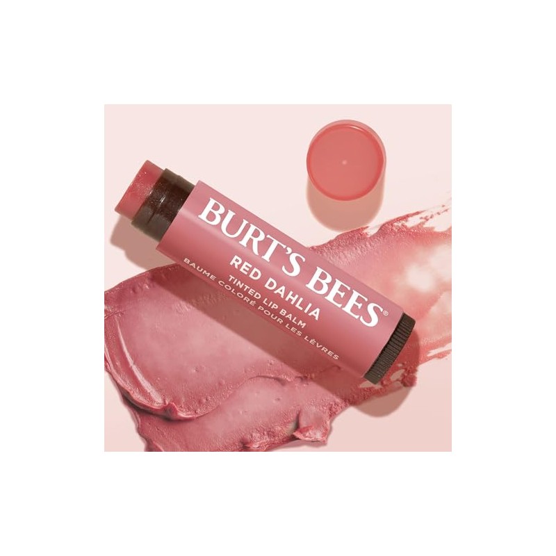 Bálsamo labial tintado natural Burt's Bees, rojo (Red dahlia), 2