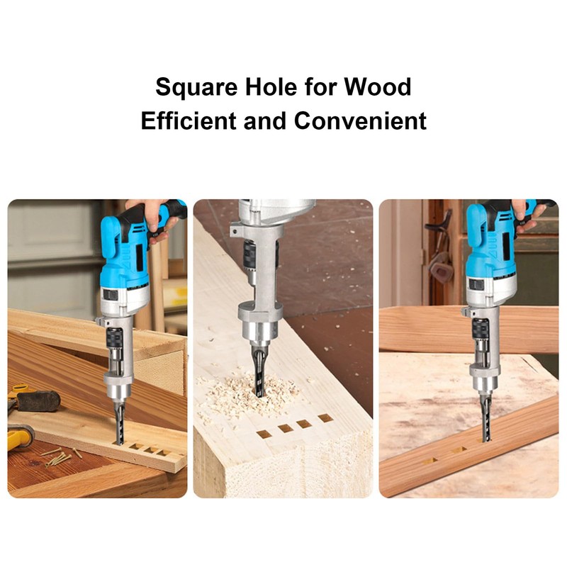 Square Hole Drill Bit Adapter Bracket,Screw Reinforced Fixation Mortising Attachment