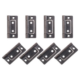sourcing map 8Pcs 2x1 Inch Door Hinges Non-Mortise No Noise Bifold Door Hinges Plating for Cabinet Furniture Window Wardrobe, Red Bronze