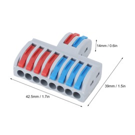 6 Uds Conector de Cable de Palanca 2 en 8 Bloques de Terminales de Salida Conectores de Empalme de Cables Eléctricos para Electrodomésticos