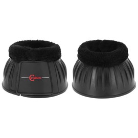Covalliero Rubber Bell Boots with Fur Trim Black Size: Pony
