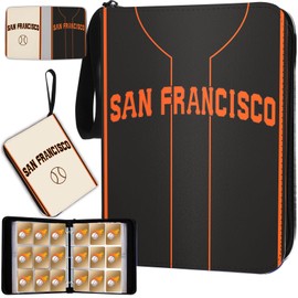 Baseball Card Binder with Sleeves 900 Pocket, San Francisco Baseball Trading Card Holder Collector Album Sports Trading Card 3 Ring Binder Storage Book Folder Case
