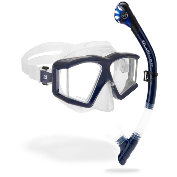 Cressi Horizon & Scilla Mask & Snorkel Kits, Clear/Navy