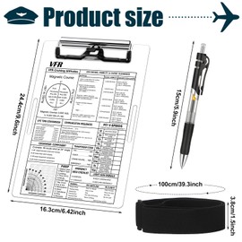 Feifeiya Aluminum Pilot Kneeboard VFR Aviation Kneeboard Knee Boards Pilot Notepad Pilot Writing Board with Pen Holder and Elastic Strap for Pilots Writing Gifts (White,9.61 x 6.42 Inch)