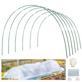 Greenhouse Hoops for Raised Beds, 6 Set 7FT Long DIY Grow Tunnel Garden Hoops for Raised Beds Garden Netting Row Cover, Rust-Free Fiberglass Flexible Garden Support Hoops Arch Frame, 30Pcs