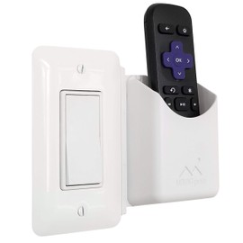 The No-Screwups Remote Control Holder by Mount Genie (White): Wall Mount with No Damaging Screws or Tape. Installs in seconds on any light switch. Great for TV, Ceiling fan and Roku Remotes.